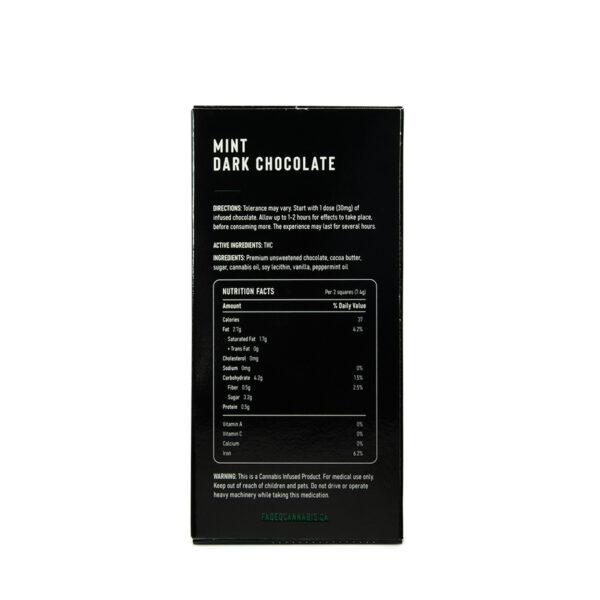 Faded Cannabis Co. Mint Dark Chocolate Bar