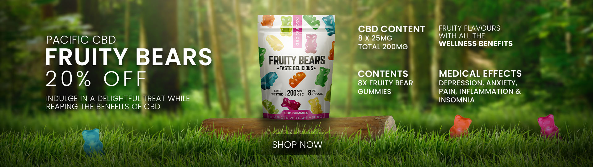 Pacific CBD Fruity Bears 20% Off