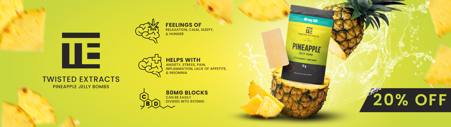 Twisted Extracts Pineapple Jelly Bomb 20% Off