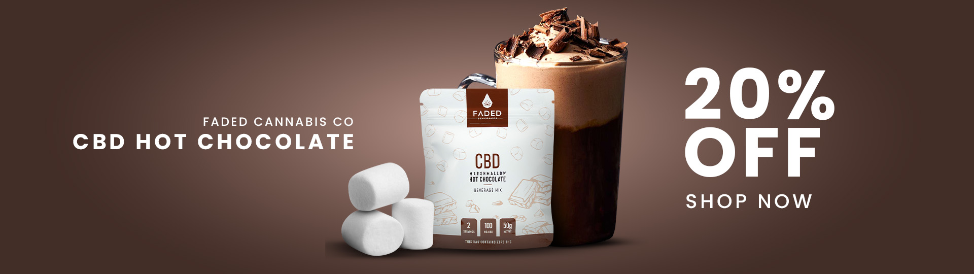 Faded Cannabis Co CBD Hot Chocolate - 20% Off - Shop Now