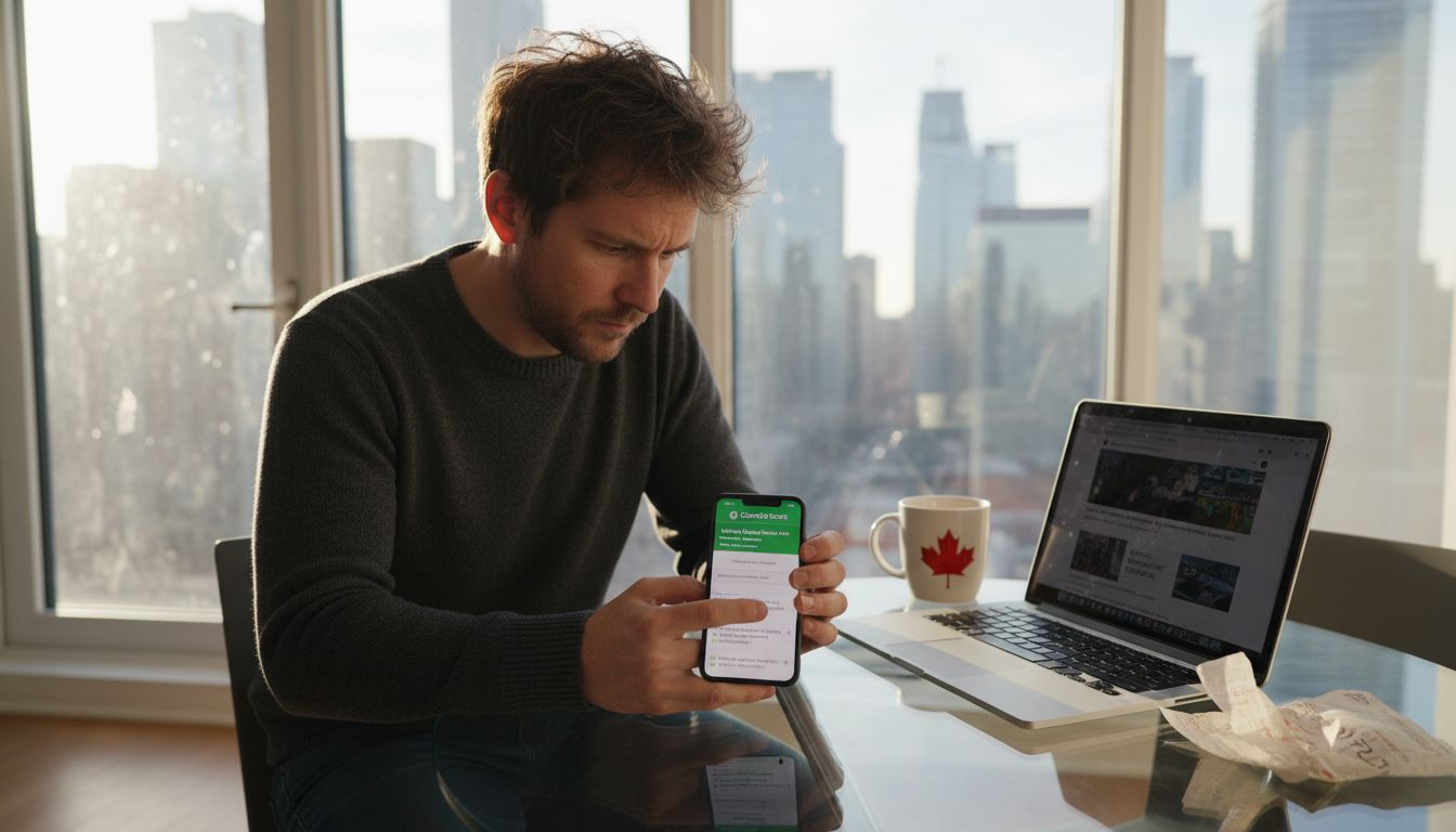 Man verifying cannabis store license online