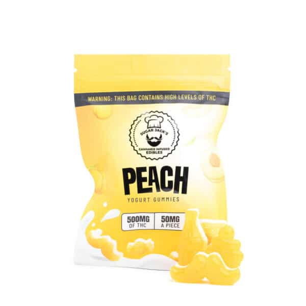 Buy Sugar Jack's Peach THC Yogurt Gummies Online Green Society