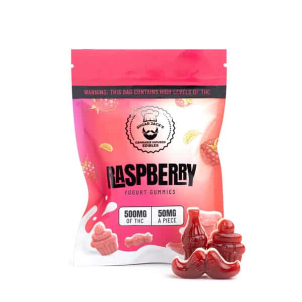 Buy Sugar Jack's Raspberry THC Yogurt Gummies Online Green Society