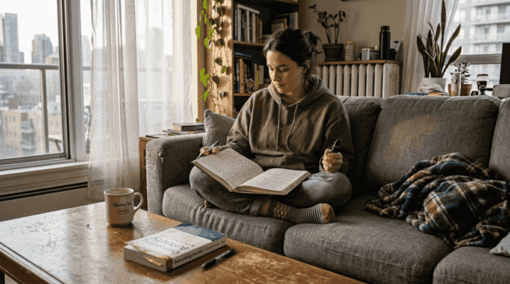 Young adult using cannabis for anxiety relief
