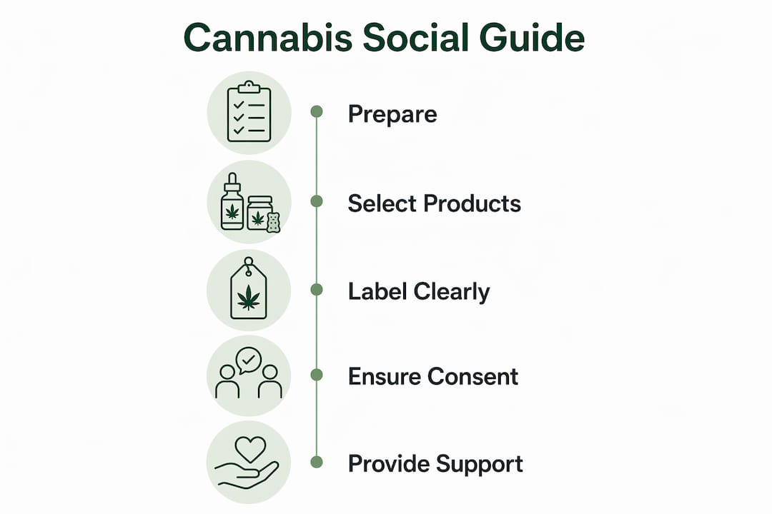 Infographic outlining cannabis social event steps