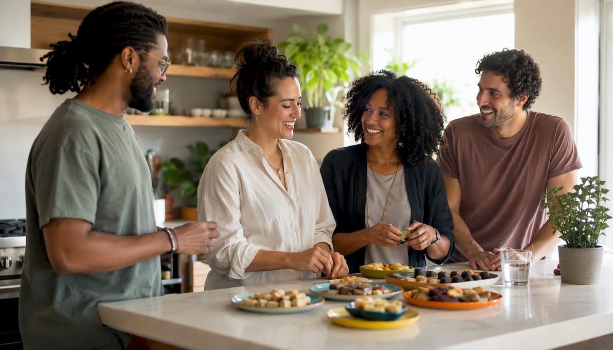 Adults socializing with cannabis at home