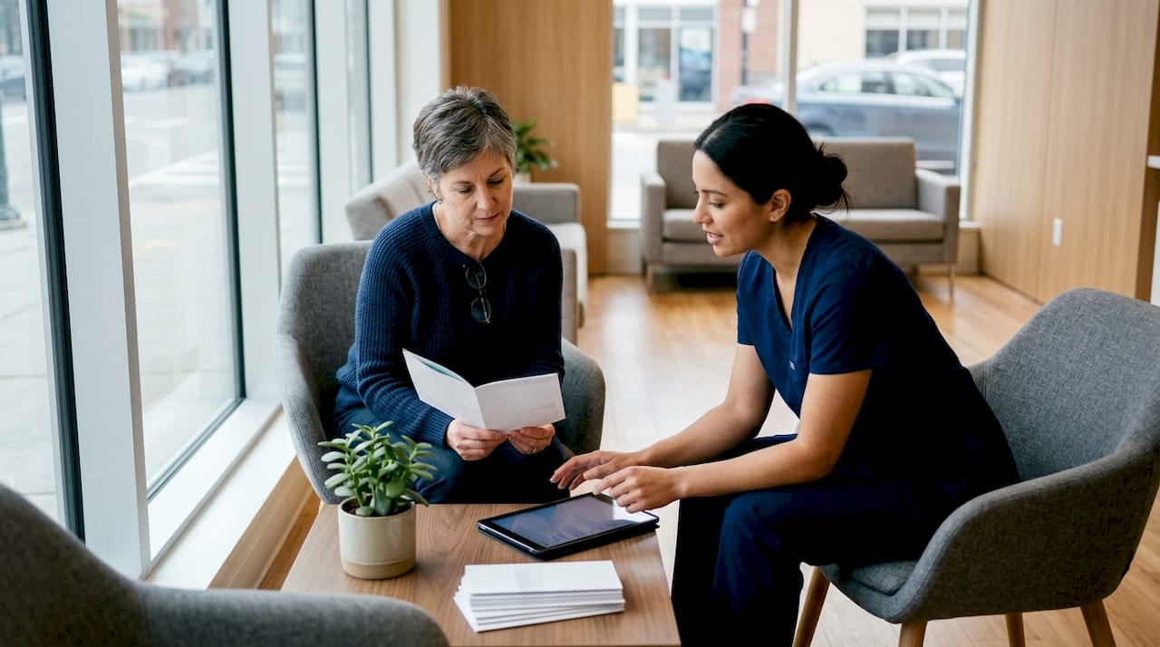 Patient consulting doctor about medical cannabis