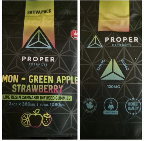 Click to view full screen Proper Extracts Sativa Pack Gummies photo review